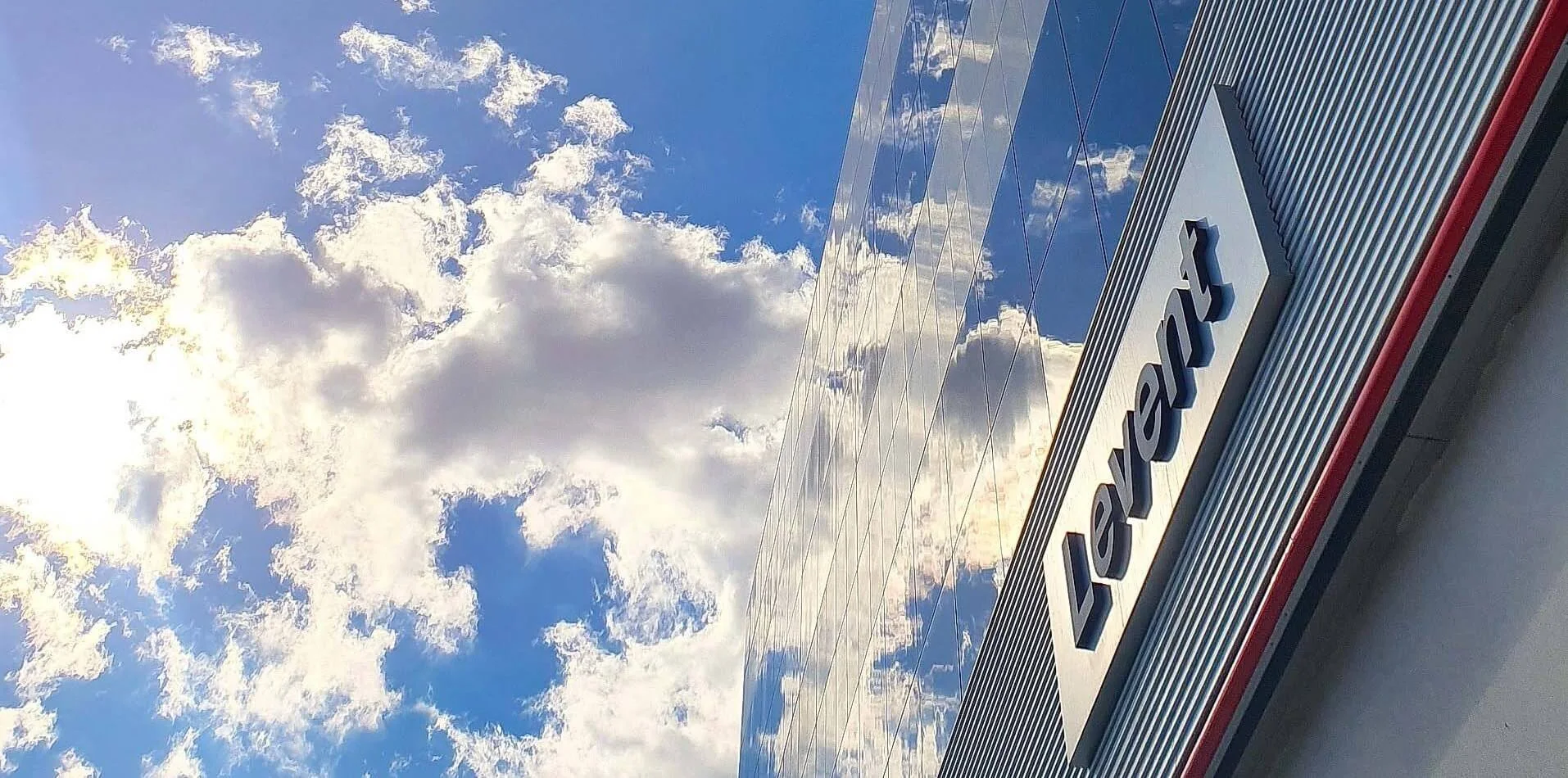 Levent signage against the sky in North Cyprus