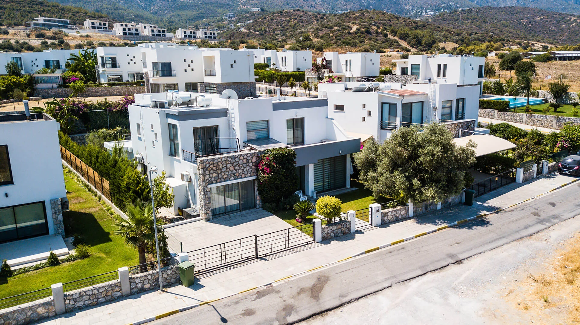 Caladium villas set against the Kyrenia mountains