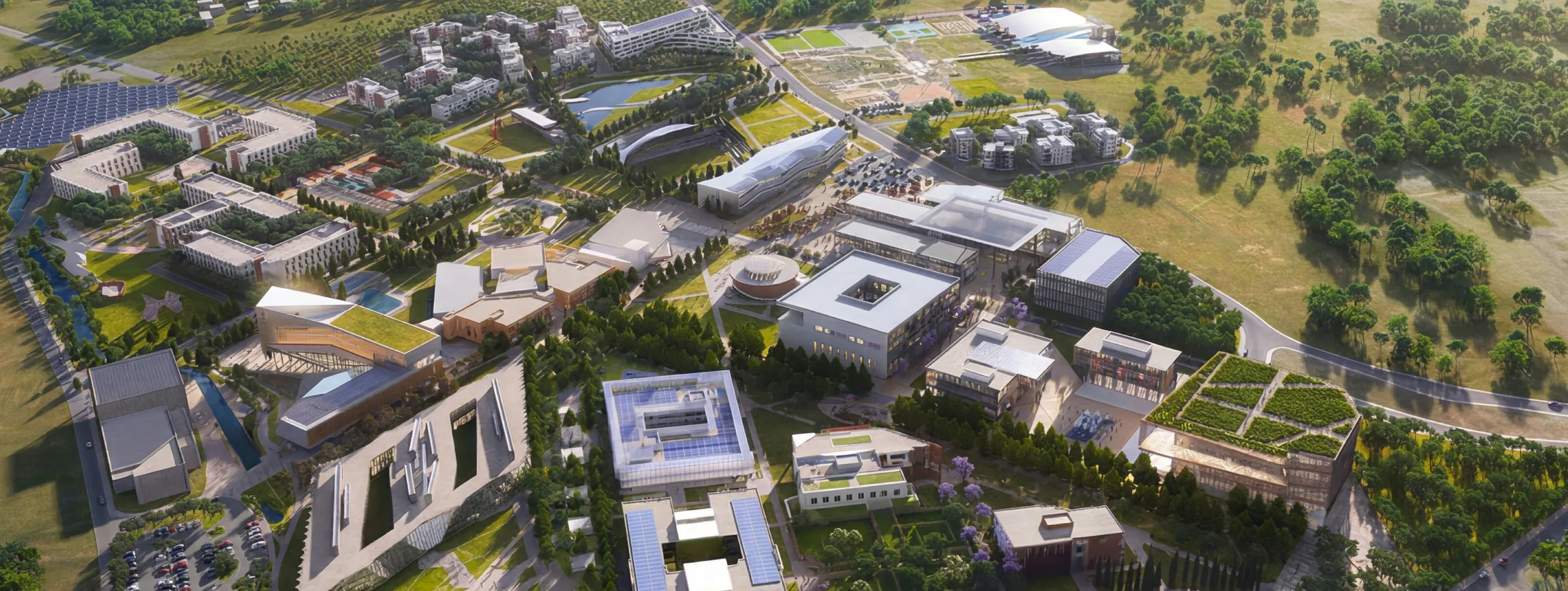 Aerial rendering of the Cyprus International University campus master plan