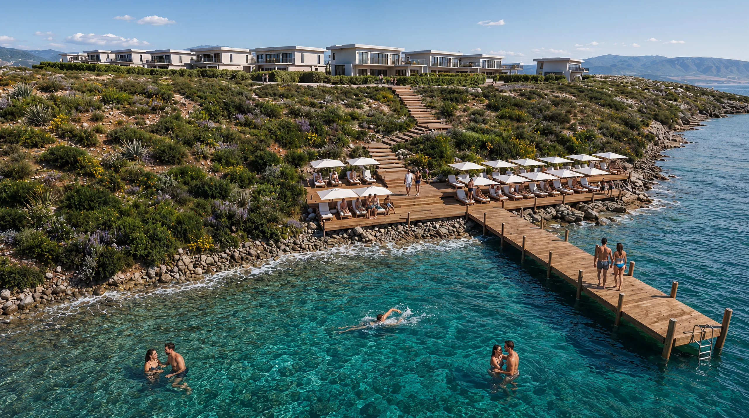 Verde Mare swimming cove and jetty on the North Cyprus coast