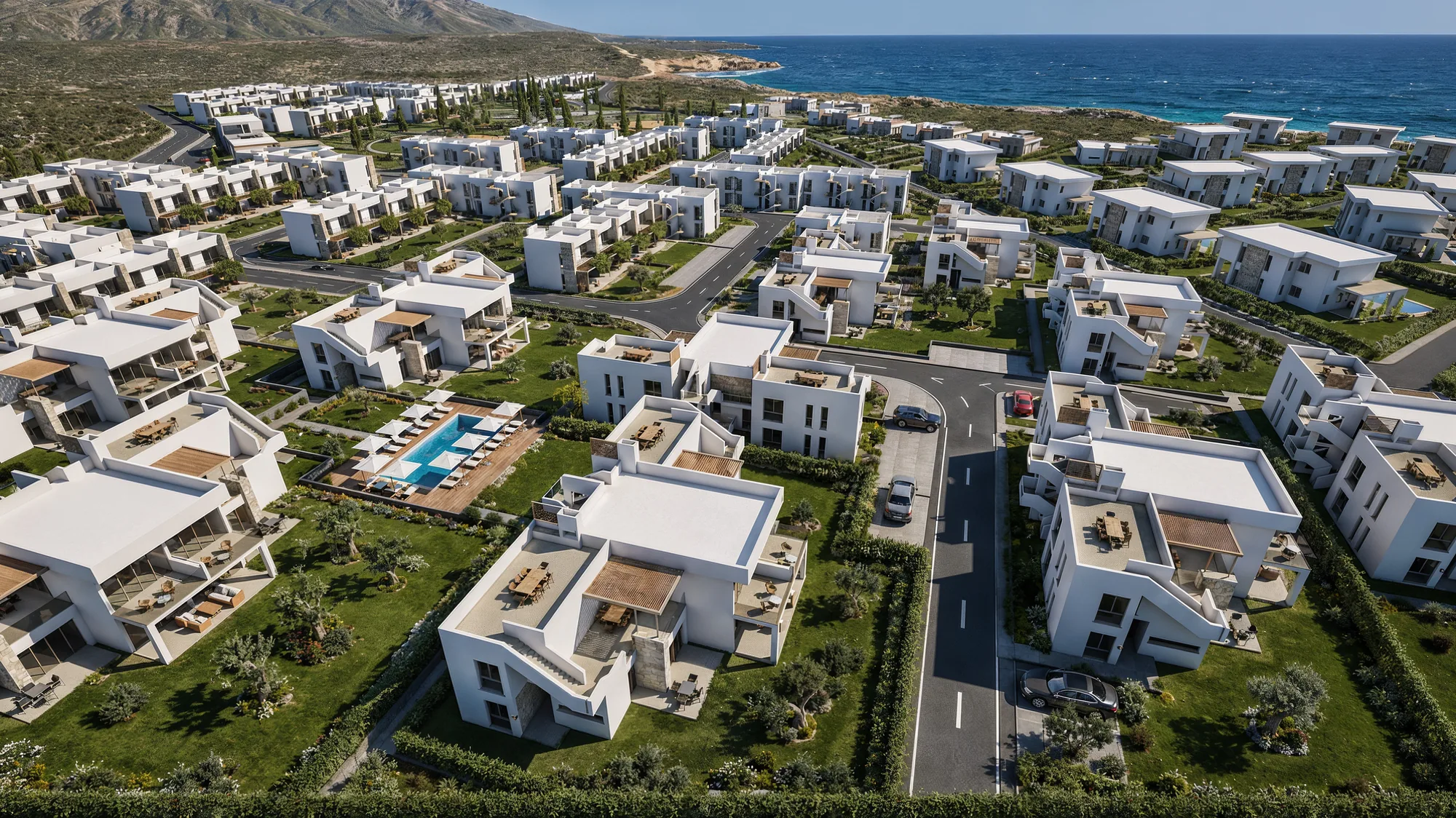 Verde Mare villas and gardens from the air
