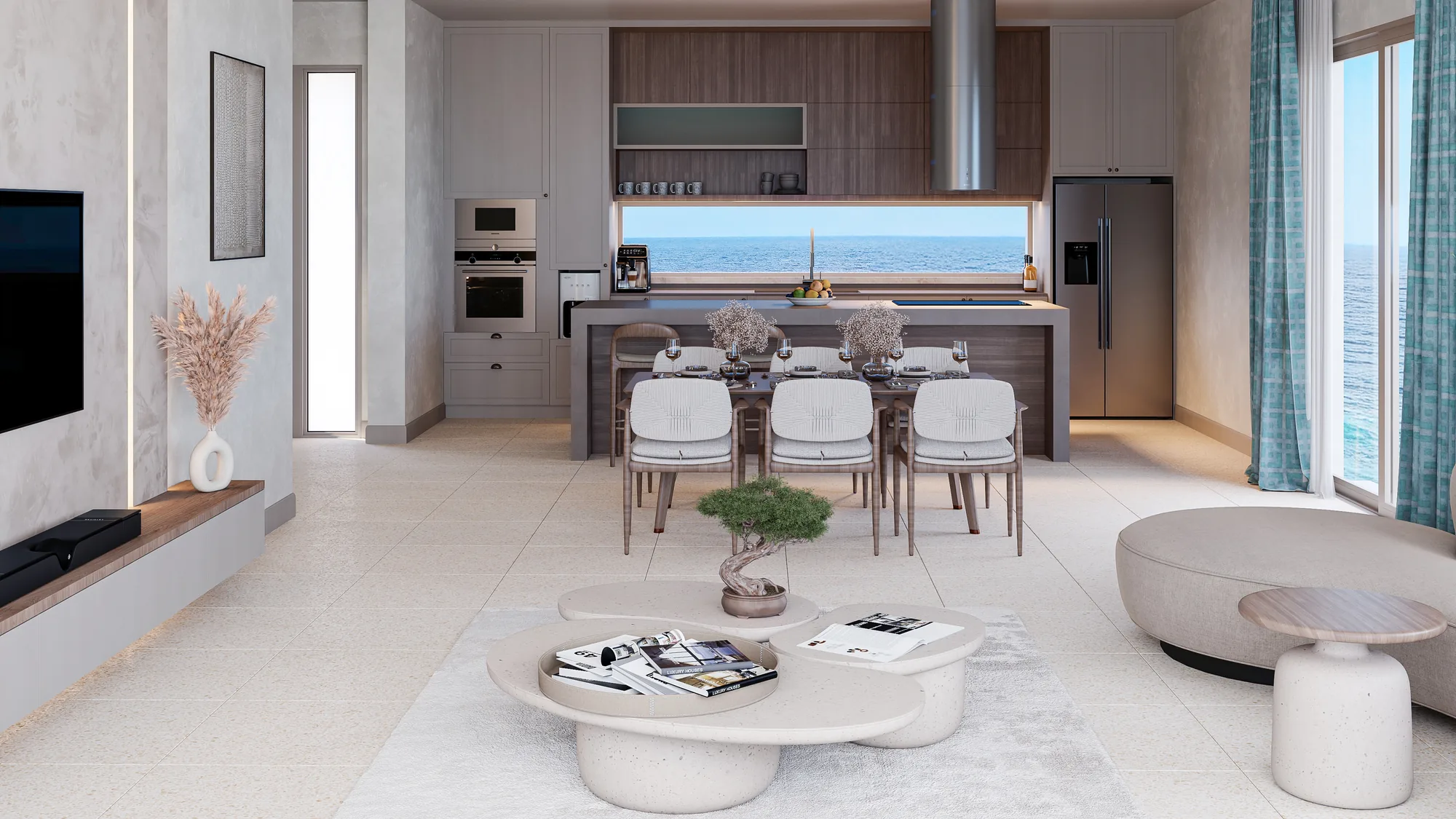 3+1 Villa, Living room and kitchen