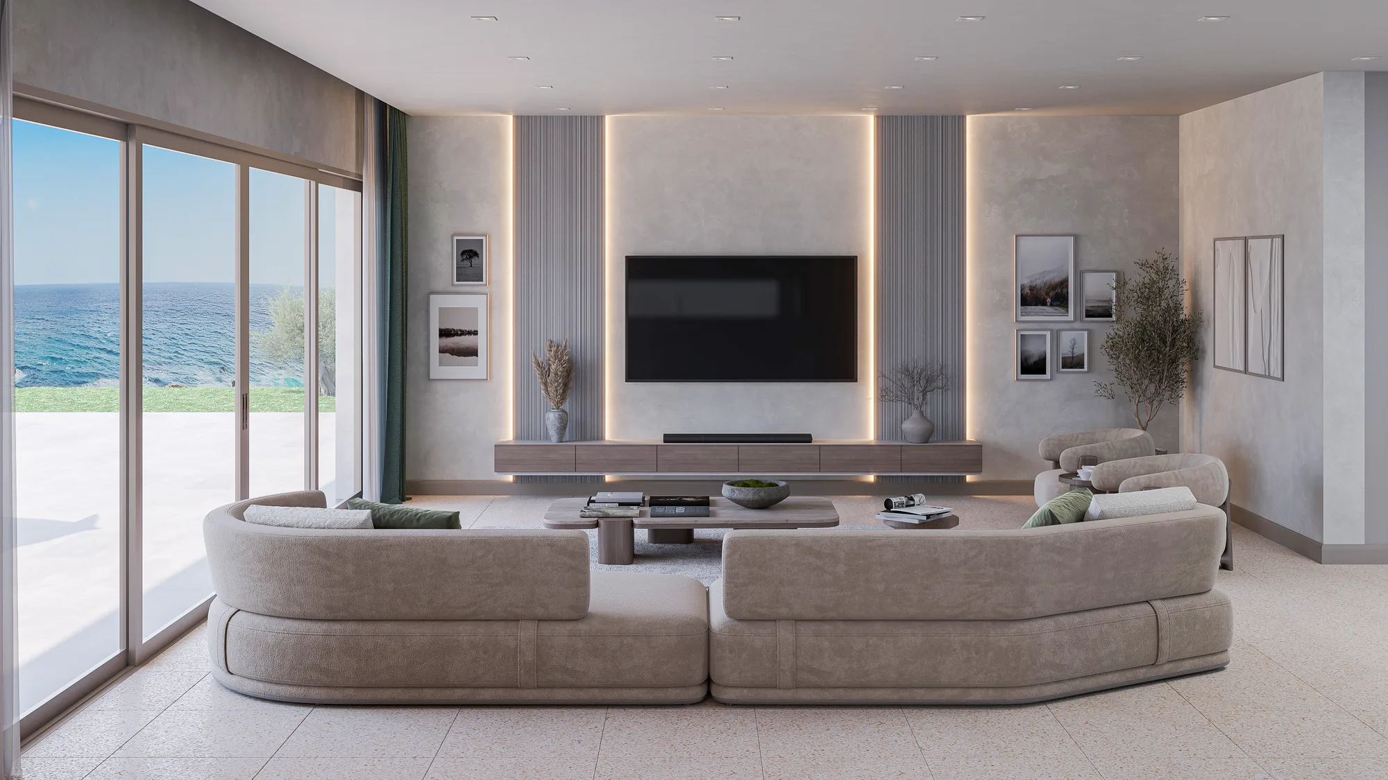 4+1 Villa A, Living room and kitchen
