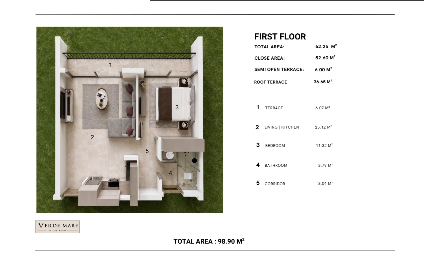 1+1 Terrace, Floor plan