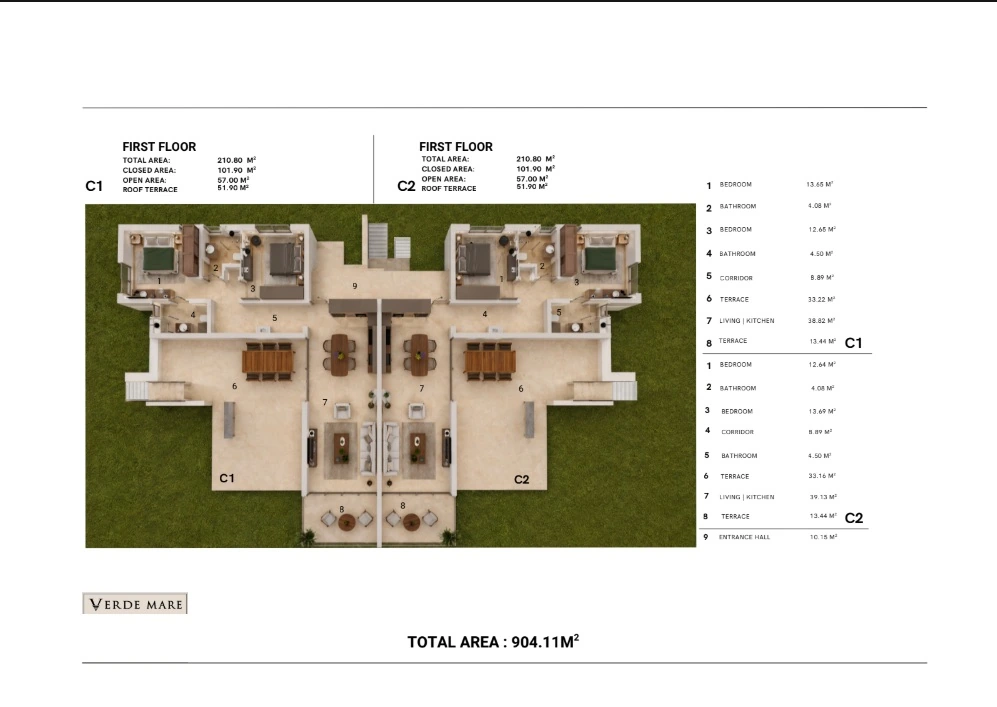 2+1 Penthouse, Floor plan