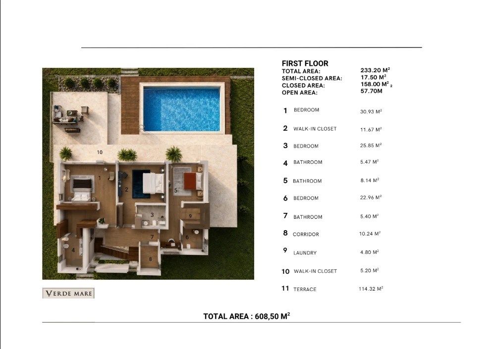 4+1 Villa A, First floor plan