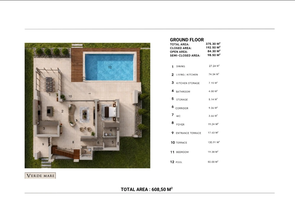 4+1 Villa A, Ground floor plan