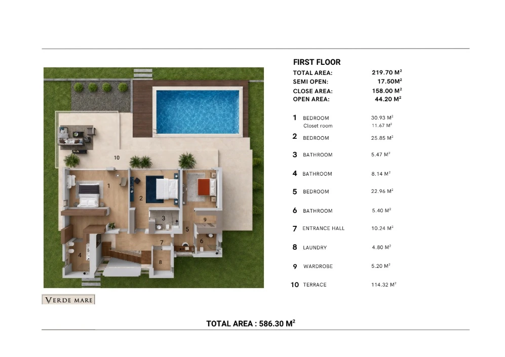 4+1 Villa B, First floor plan