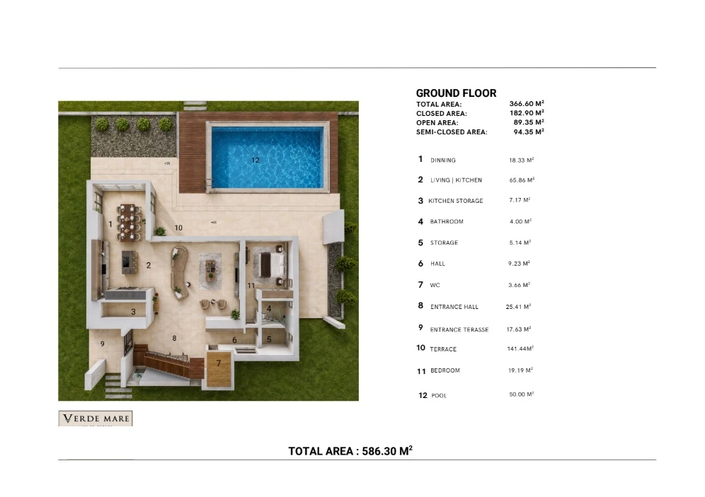 4+1 Villa B, Ground floor plan